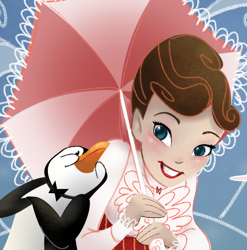 Mary Poppins with penguin