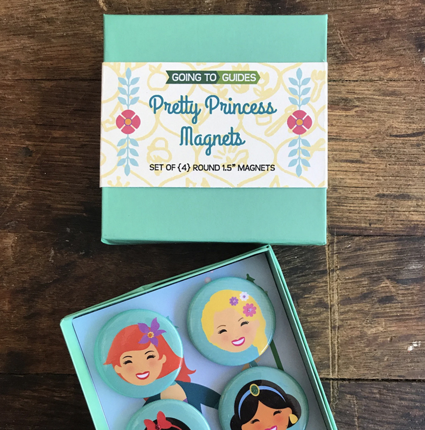 Pretty Princess Magnet Set with Ariel, Snow White, Rapunzel and Jasmine magnets