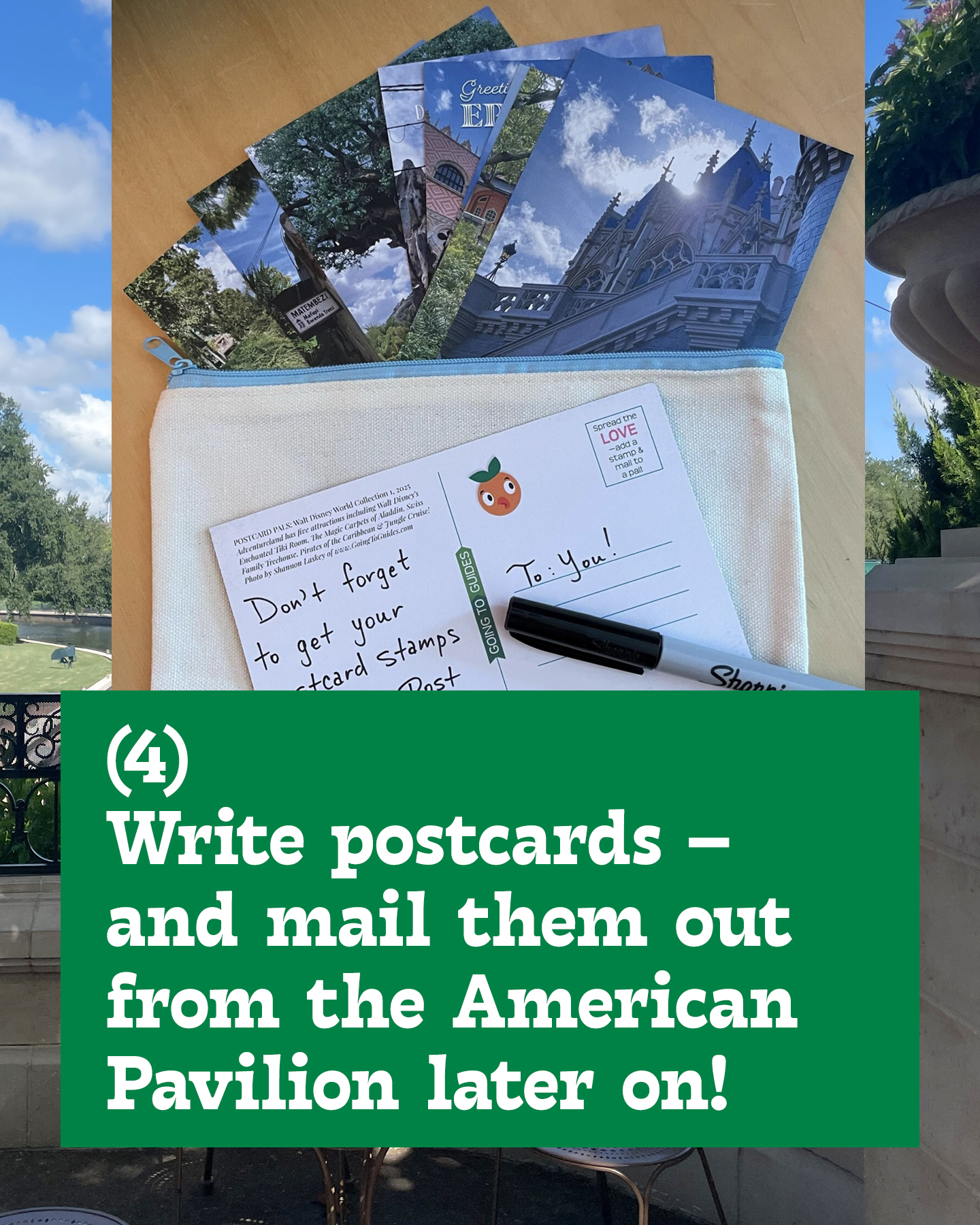 Sending postcards from Walt Disney World